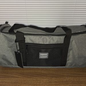 Classic Gray Duffel Bag with Black Accents Journeyman, Never Used